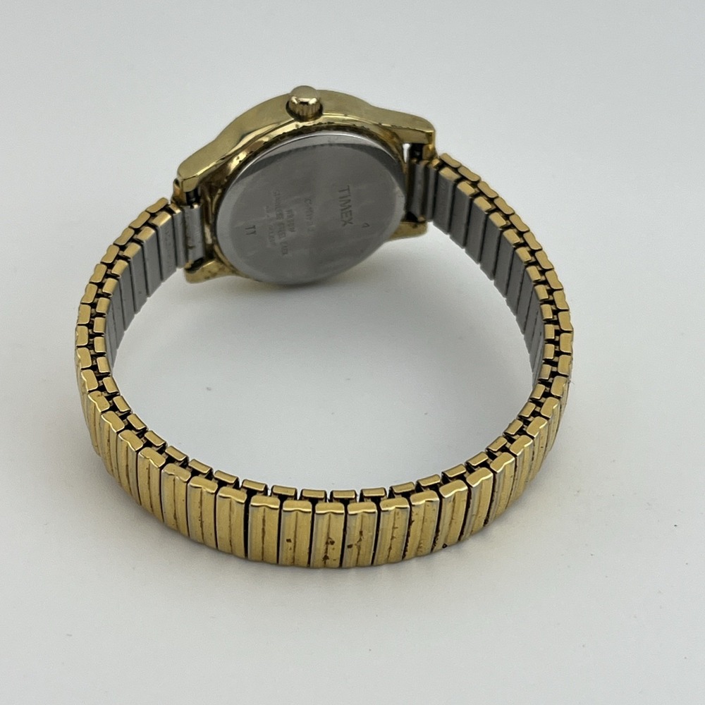 Timex Indiglo Watch Women 25mm Gold Case MOP Dial Stretch Band-‎ New Battery - Picture 6 of 8